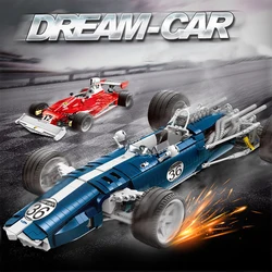 Blue Sonic Racing Car Red Orati Racing Car Moc Building Block F1 Assembly Model Bricks Educational Toys Model For Boys Gifts