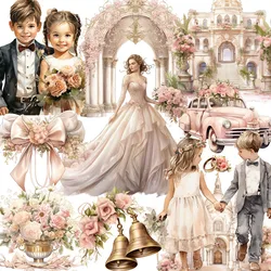 20Pcs/Pack Wedding Sticker DIY Craft Scrapbooking Album Junk Journal Decorative Stickers