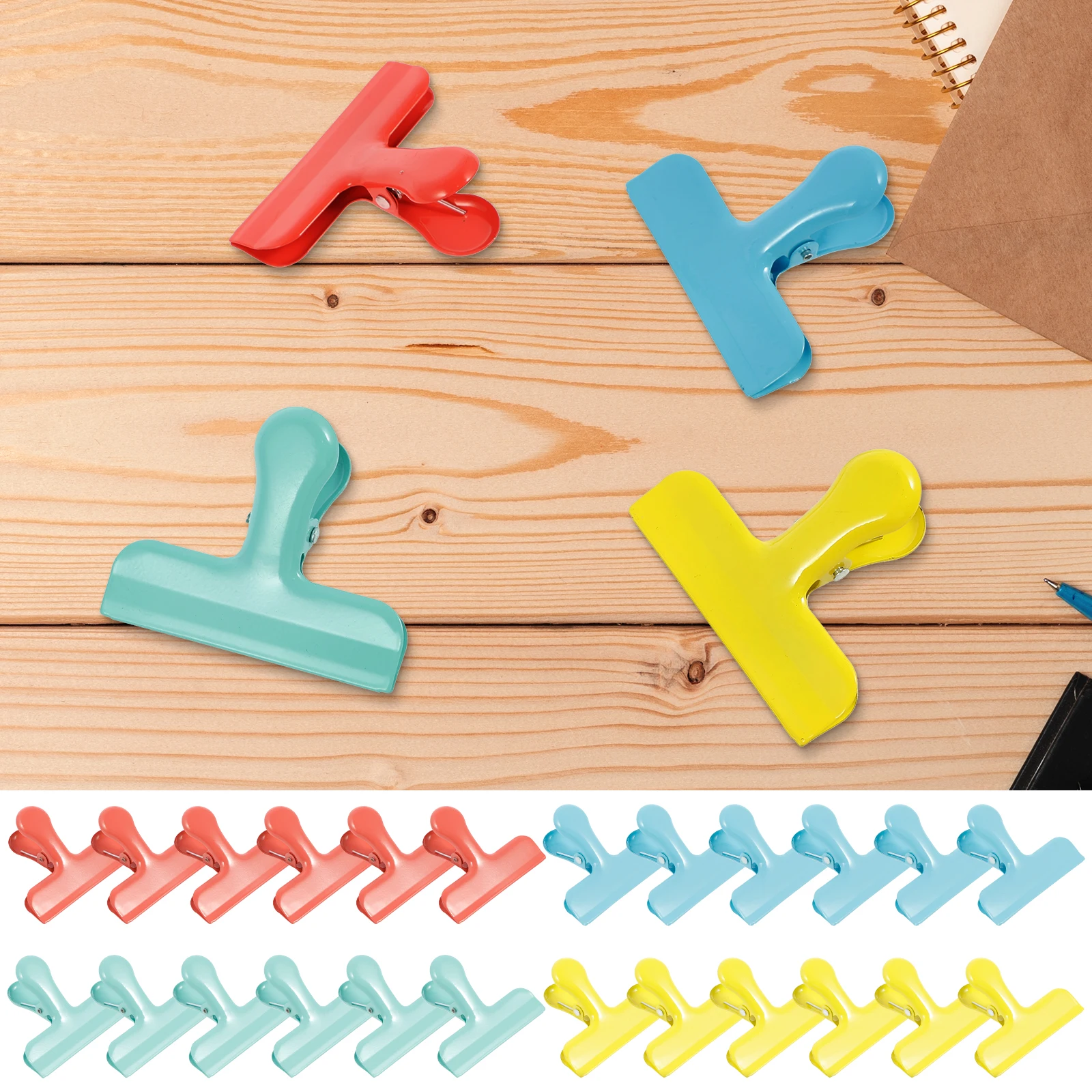 

24Pcs Chips Clips Stainless Steel Bag Clips Kitchen Storage Food Snack Seal Sealing Bag Clips Paper Clips For Home Office