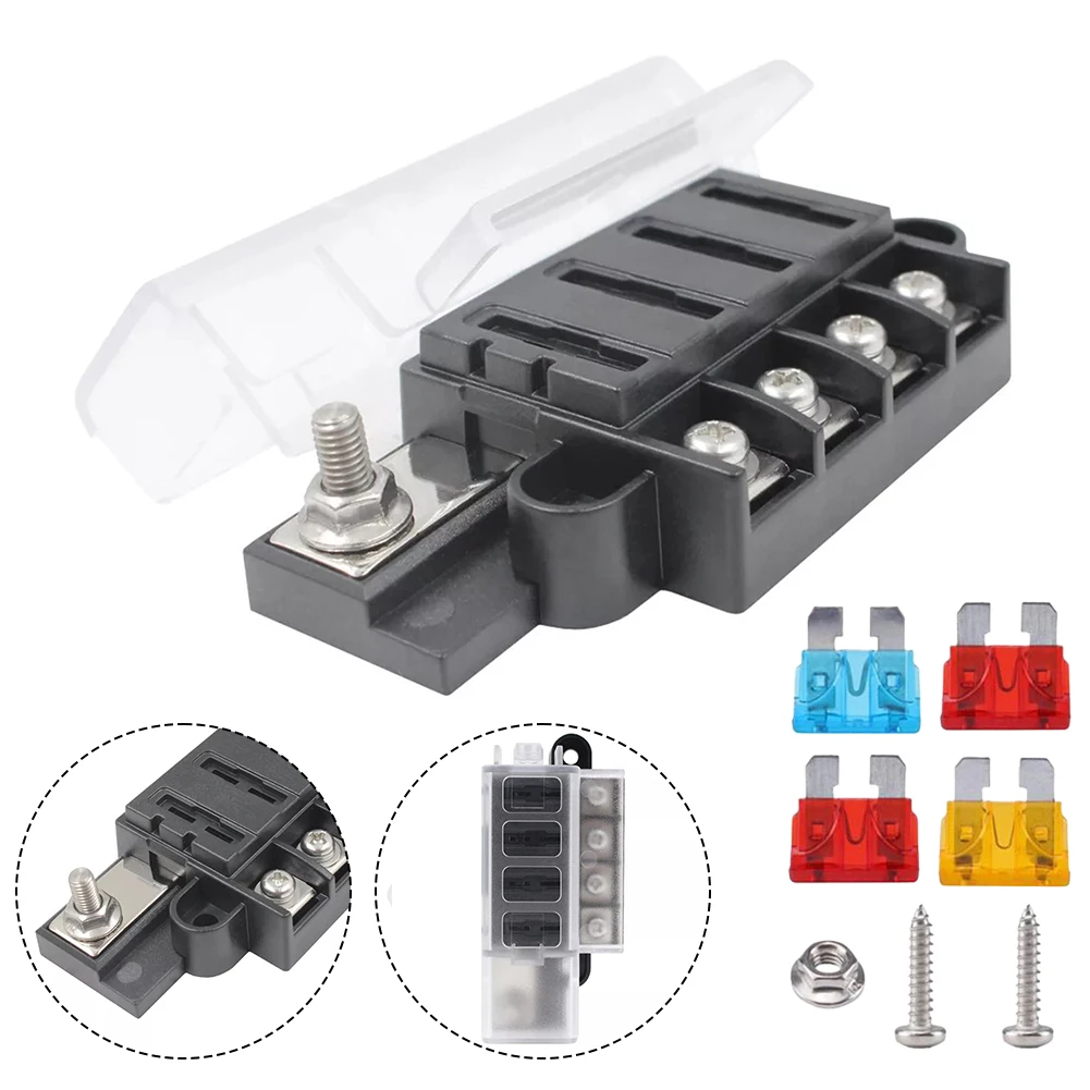 A Practical Choice Compact and Robust 4 Gang Fuse Box Compatible with Standard For ATO ATC Circuit Protection Needs