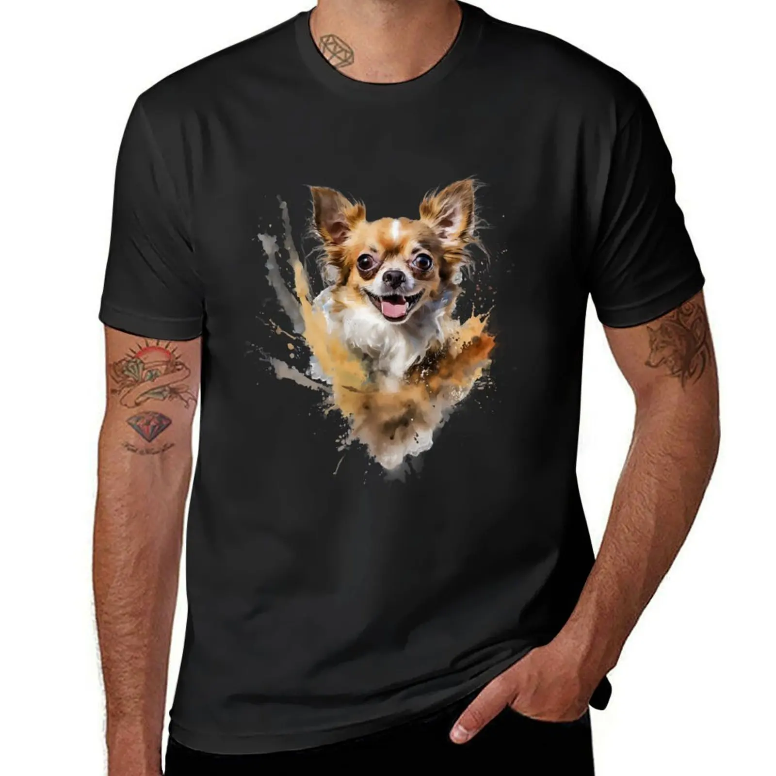 

Chihuahua T-Shirt vintage customizeds funny costumes men workout shirt