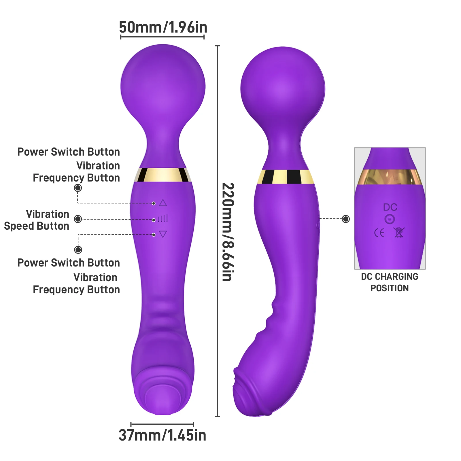 Magic Wand 20 Speeds Powerful Dildos Vibrator Dual Motor Large G-Spot AV Massager Clitoris Stimulator for Female Adults Sex Toys