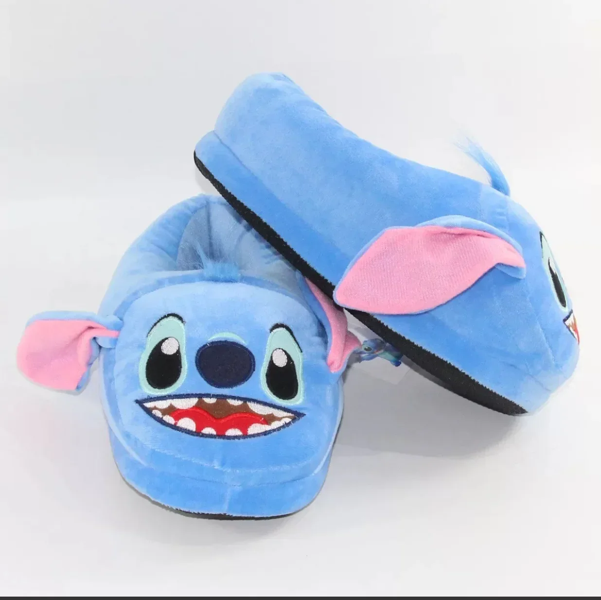 Disney Stitch Plush Slippers Anime Figure Cartoon Warm Cotton Shoes Thickened Non-slip Halloween Home Cosplay Christmas Gift