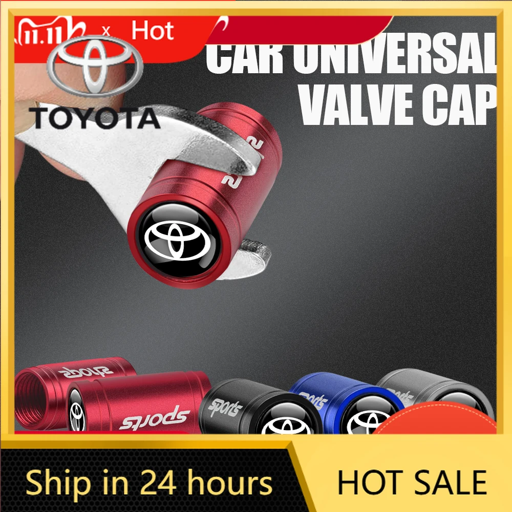

Car Stickers Fot Toyota 2026 New For Toyota 2026 New Hub Caps 4PCS 3D Metal Car Tire Valve Stem Caps Auto Accessories For Toyota