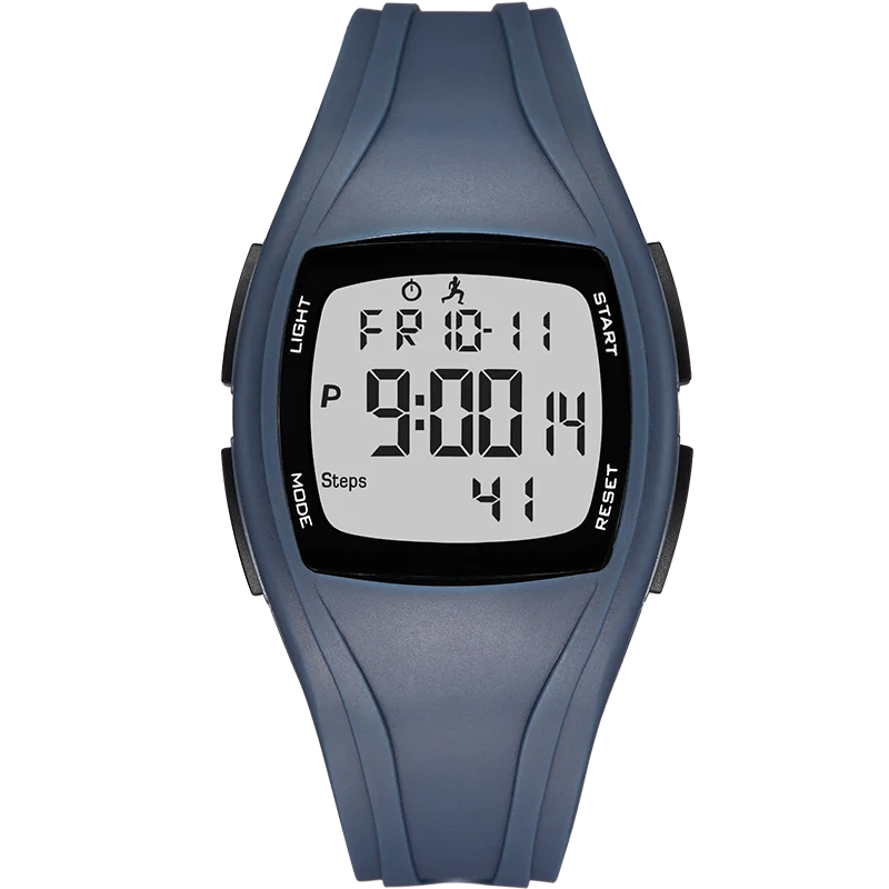 READ Men Digital Sports Wrist Watch | Resin Strap | Pedometer | LED Backlight | Alarm Calendar Stopwatch | 30M Water Resistant
