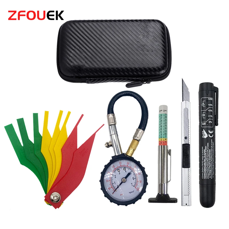 Hot Testing Tool Tire Auto Liquid Brake Fluid Tester Pen Tread Depth Gauge Brake Lining Thickness Gauge Brake Pad Measure Ruler