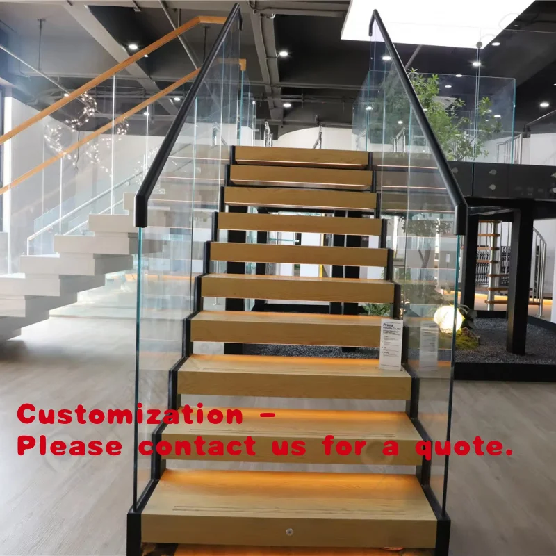 

Лестница Customized.Prima из металла, дерева и железа с простой установкой для отелей и жилых домов (дуплексы)