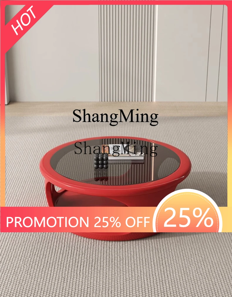 

ZYY Creative Coffee Table Living Room Household Small Apartment Modern Light Luxury Advanced Sense Round Tea Table
