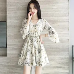 Female Dresses Chiffon Satin Flower Women's Dress Floral Silk G Xxl One Pieces X Clothes Cheap Casual Loose Harajuku Hot Y2k Hot