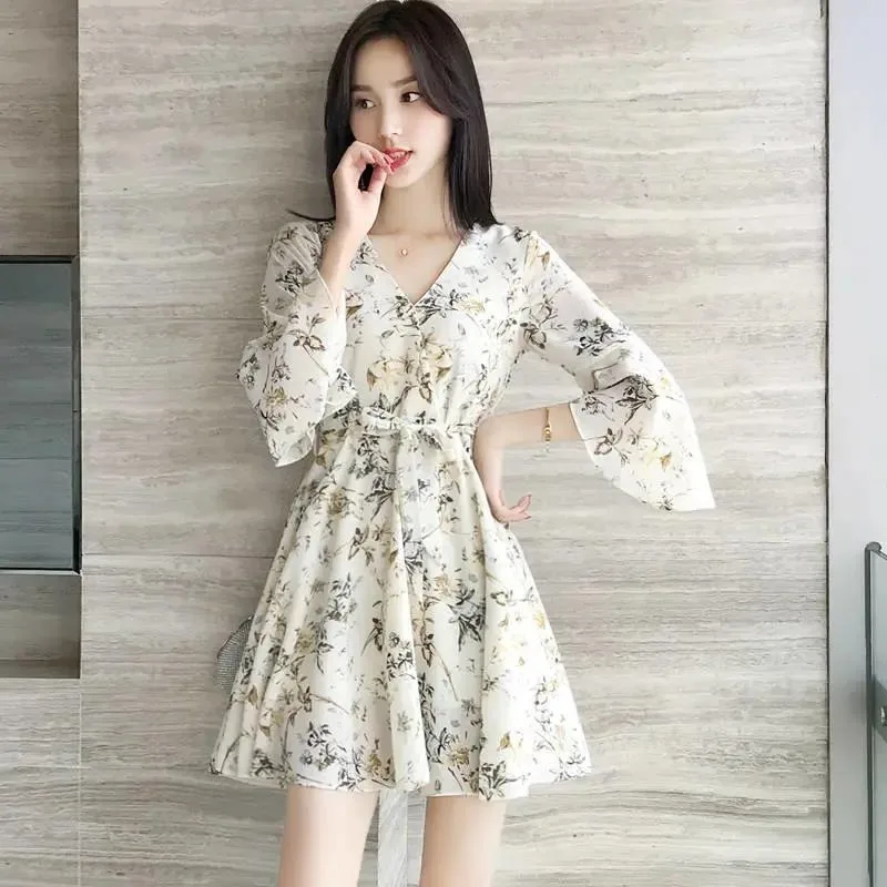 Female Dresses Chiffon Satin Flower Women's Dress Floral Silk G Xxl One Pieces X Clothes Cheap Casual Loose Harajuku Hot Y2k Hot