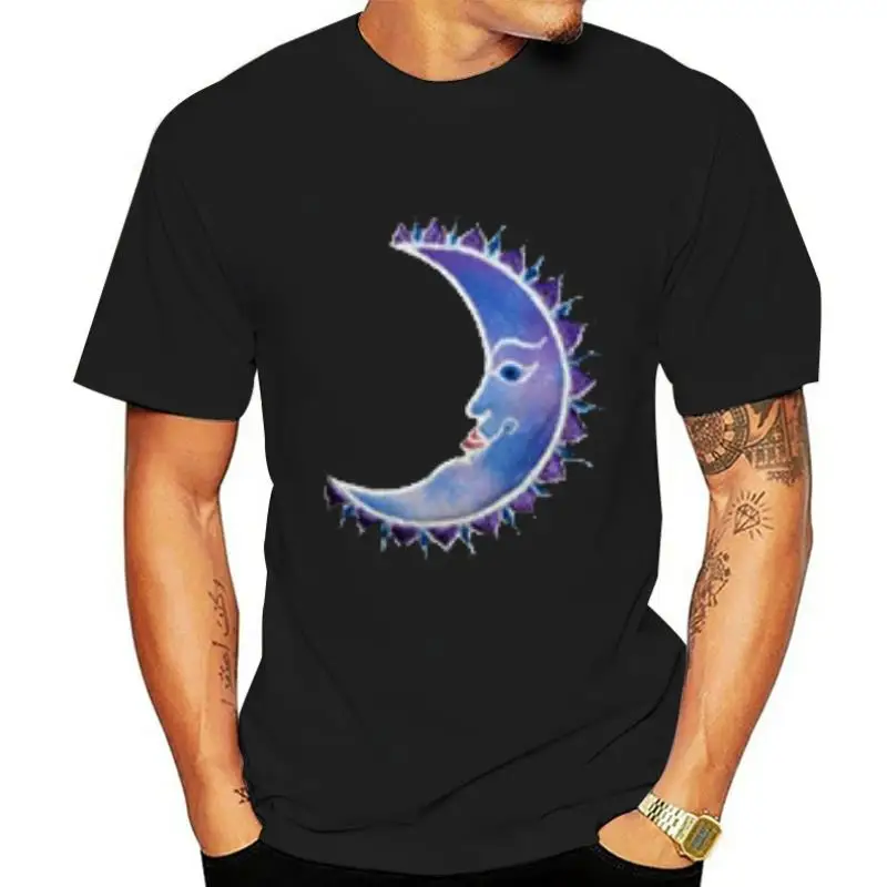 Moon Godgoddess Embroidered Unisex T-Shirt Pagan Druid Wicca Luna Deity Tee Harajuku Tee Shirt