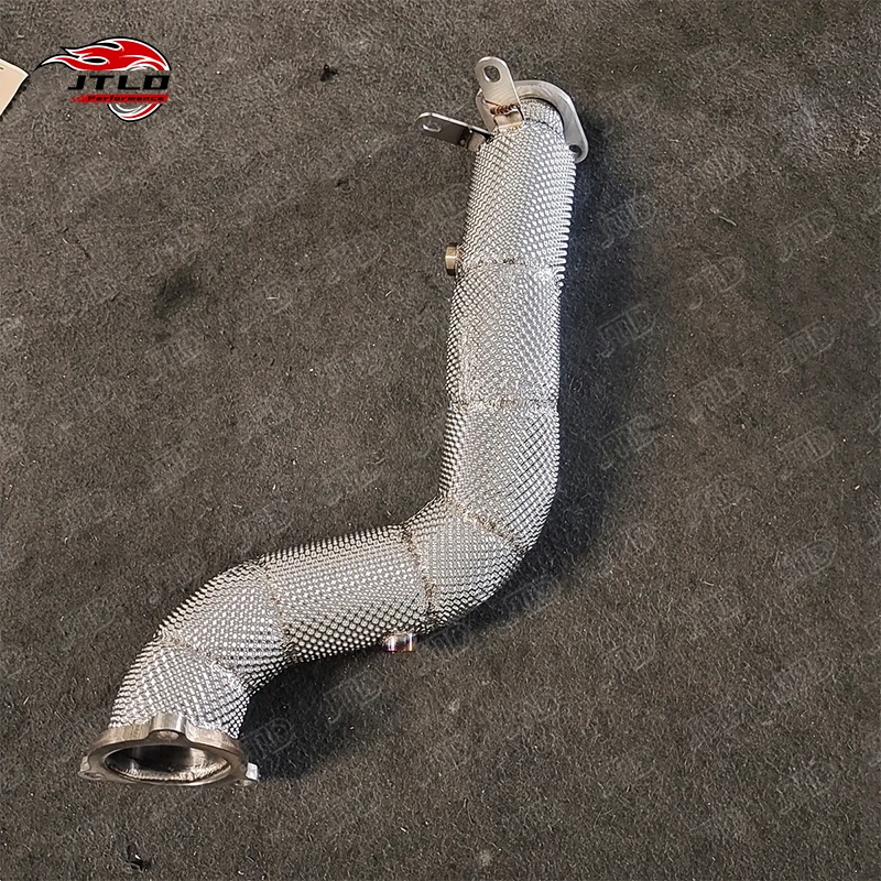 Stainless Steel Straight Pipe Exhaust Downpipe For Mercedes BENZ SLC 300 W204 C200 M271 Four-cylinder M274 With Heat Shield