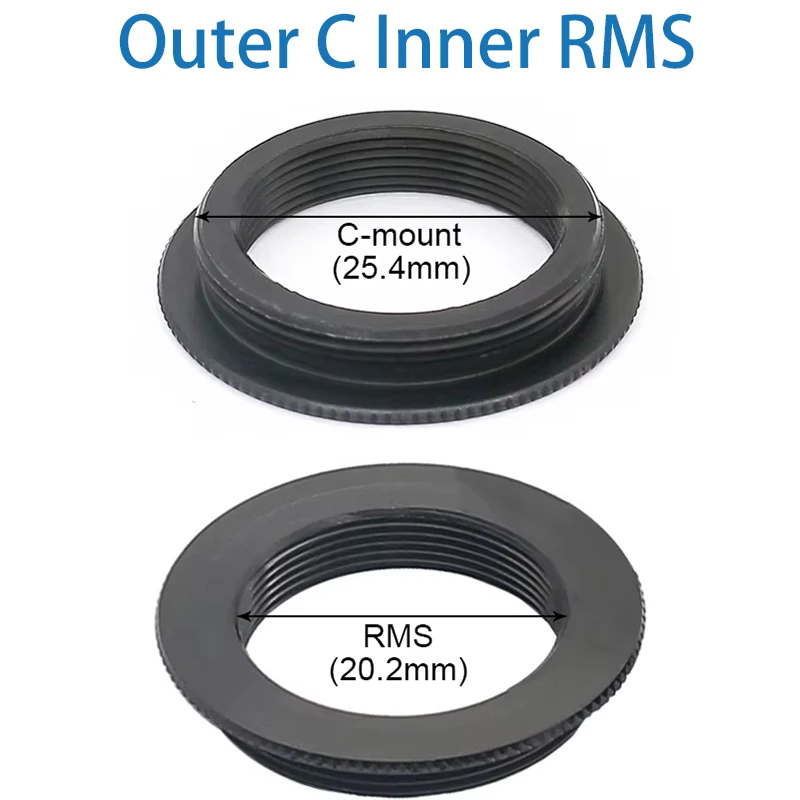 RMS-C C-RMS Adapter Ring Objective Lens Adapter RMS to C CS Thread C-Mount for Industrial Microscope USB CCD Camera