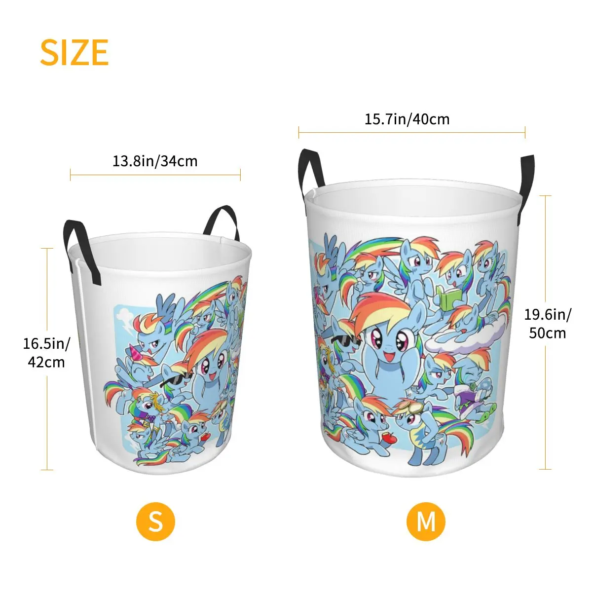 Every Rainbow Dash Ever Foldable Laundry Baskets Dirty Clothes Toys Sundries Storage Basket Large Waterproof Bucket For Home Kid