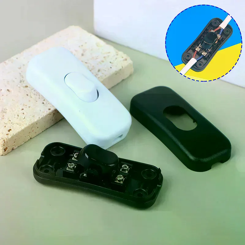 /TPz/1Pc Light Switch AC 250V ON/OFF Table Desk Lamp Cord Toggle Rocker Switches Control For LED Lights Wiring Electric Switch