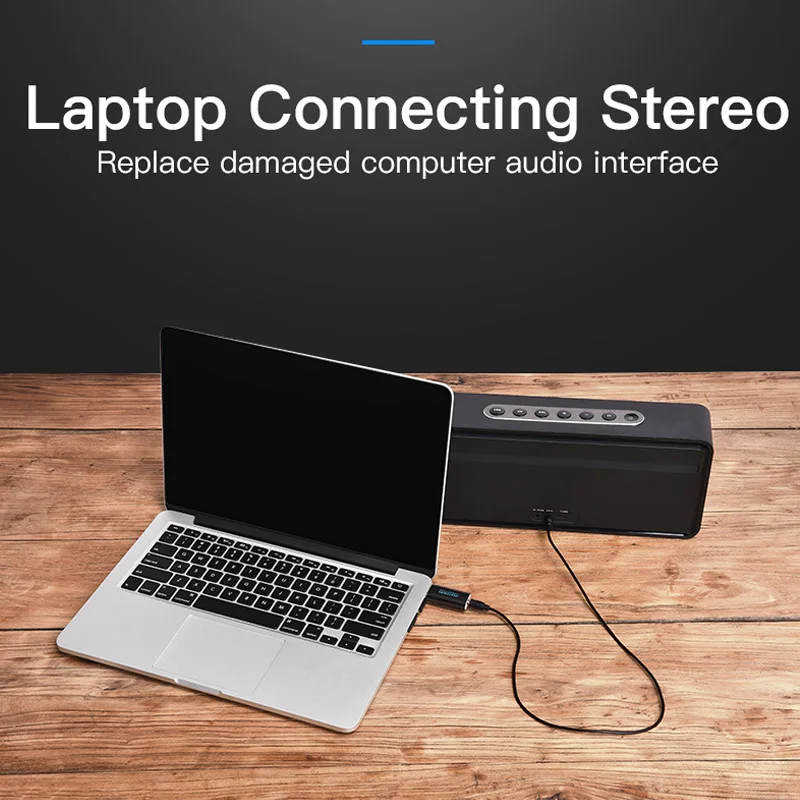 Vention USB بطاقة الصوت الخارجية USB إلى AUX جاك 3.5 مللي متر سماعة محول الصوت هيئة التصنيع العسكري بطاقة الصوت 5.1 محرك الحرة للكمبيوتر المحمول