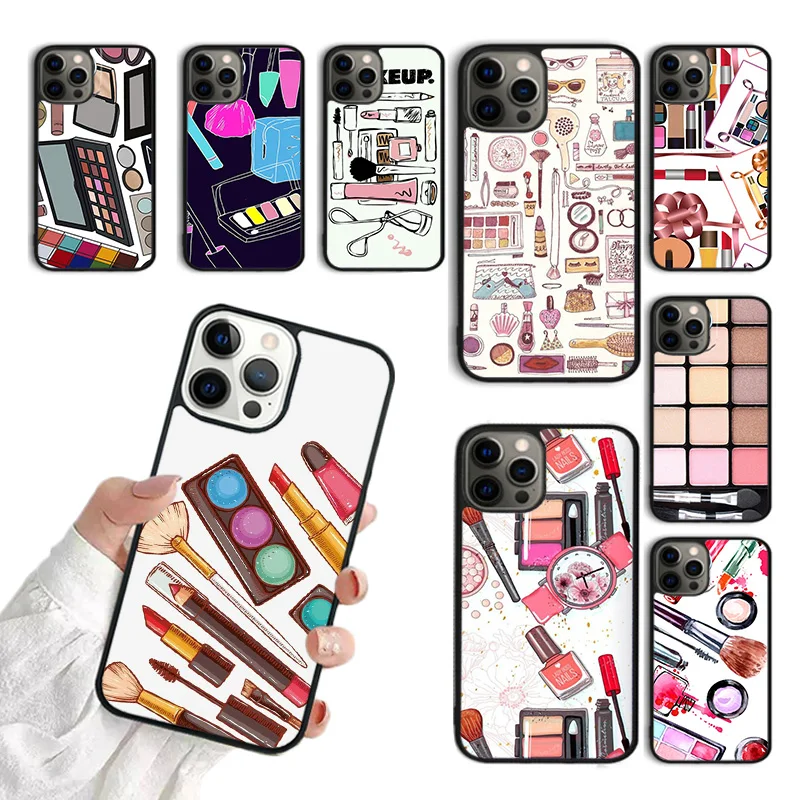 Brushes Eyeshadow Makeup Set Phone Case For iPhone 15 16 SE2020 11 12 13 14 Pro Max Mini Cover For iPhone Max 7 8 Plus Fundas