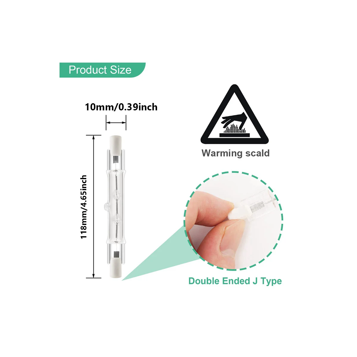 Ampoule linéaire halogène à intensité variable, lampe pour travaux de construction, éclairage paysager, R7S, 118mm, 300W, 230V, lot de 5