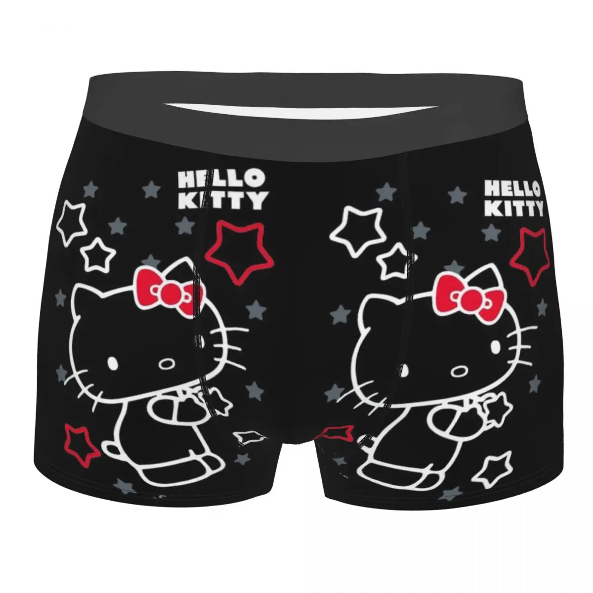 Custom Male Fashion Hello Kitty Underwear Kitty White Boxer Briefs Breathable Shorts Panties Underpants