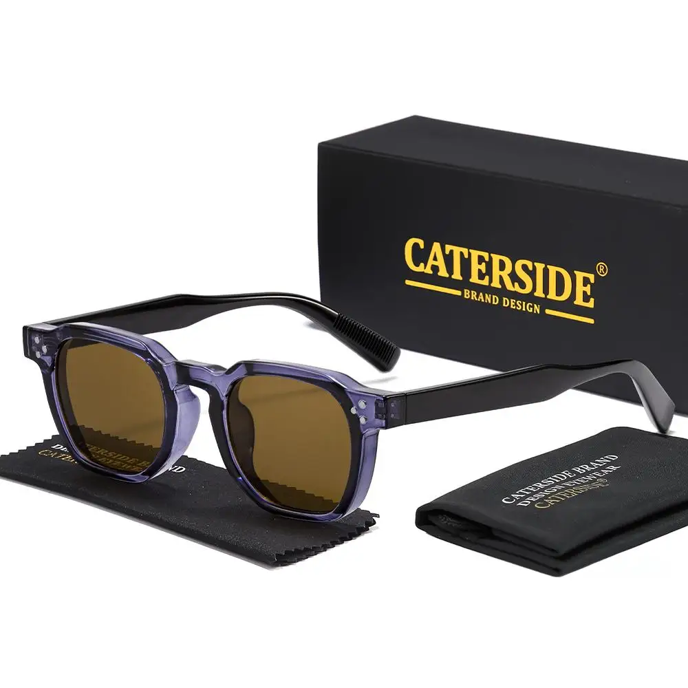 CATERSIDE Modische Herren-Sonnenbrille Markendesign Quadratische Punk-Sonnenbrille Damen Outdoor Reise Party Dekoration Geschenk Brille UV400 – Detail 26