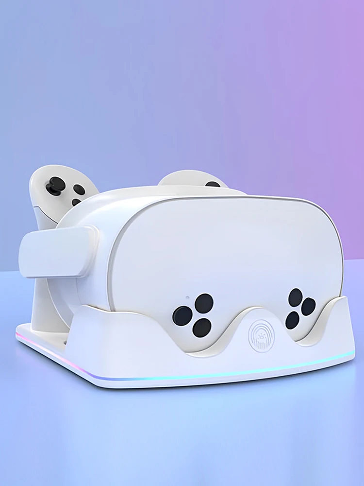 

Charging Dock for Meta Quest 3S Charging Stand with RGB Light Headset Display Stand and Controller Mount Controller Holder