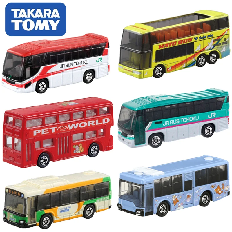 Takara Tomy Tomica Bus Mini Alloy Diecast Car Model Double Decker Travel Bus Passenger Car Model Toy Boy Christmas Birthday Gift