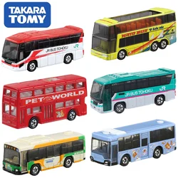 Takara Tomy Tomica Bus Mini Alloy Diecast Car Model Double Decker Travel Bus Passenger Car Model Toy Boy Christmas Birthday Gift