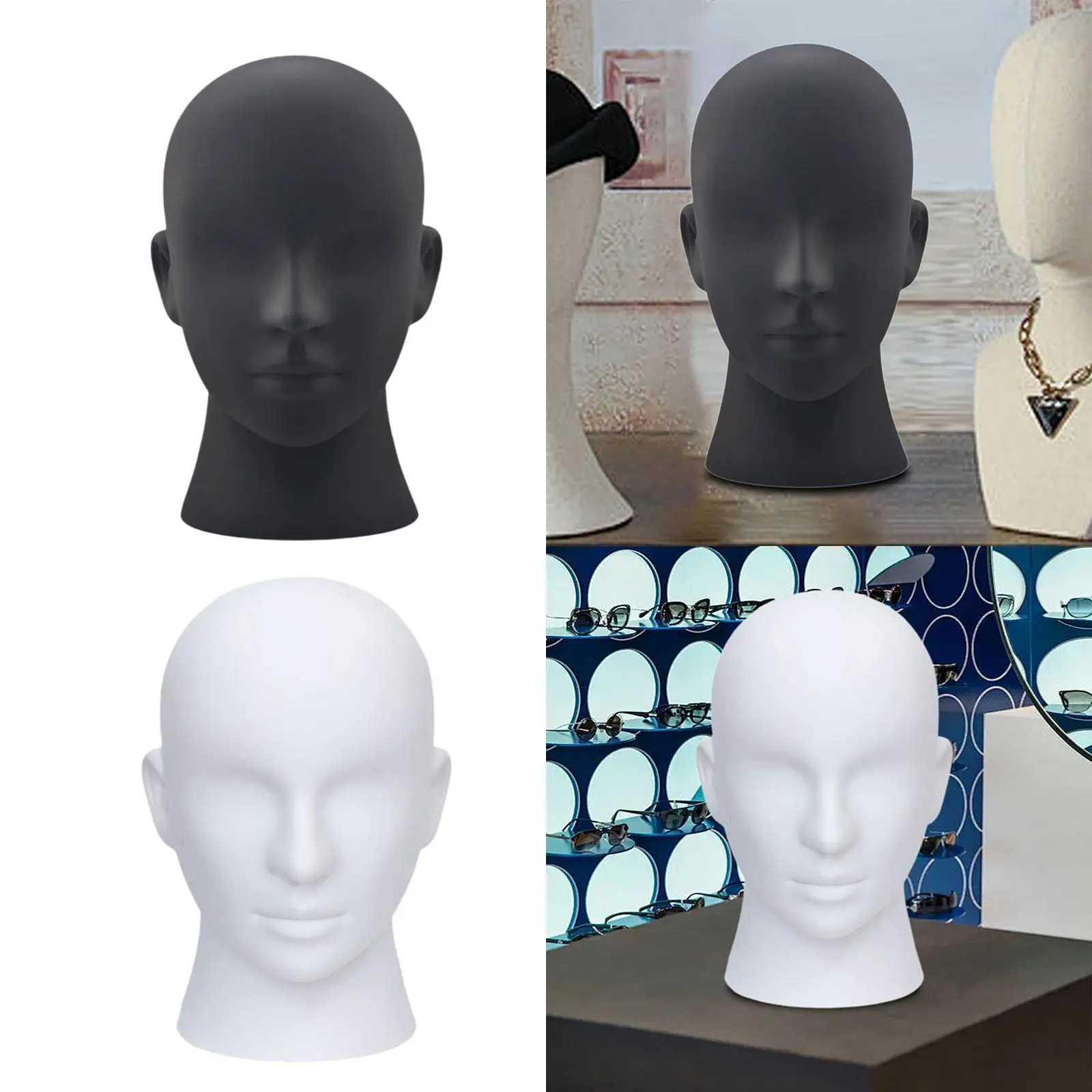 Présentoir de tête de mannequin polyvalent, porte-chapeau, casquettes T1, présentoir de perruques, présentoir de postiches, salon de coiffure et de bijoux