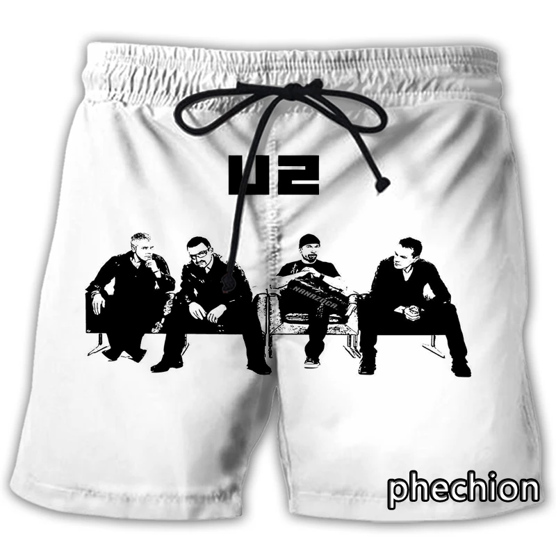 phechion New Fashion Men/Women U2 Band 3D Printed Casual Shorts Streetwear Men Loose Sporting Shorts L135