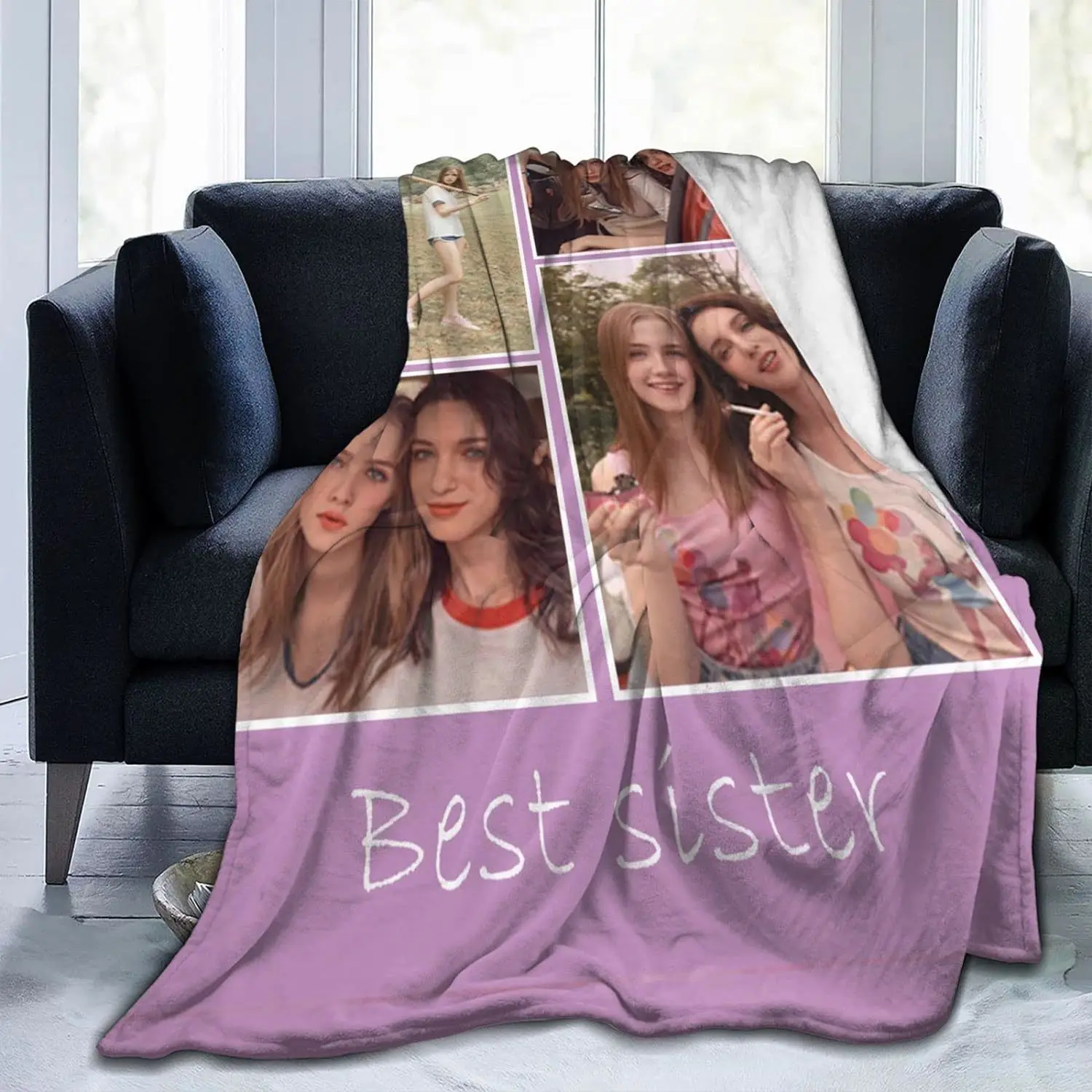 Photo text customization flannel blanket, personalized blanket,baby family, friends, pets, gifts, birthday customization blanket