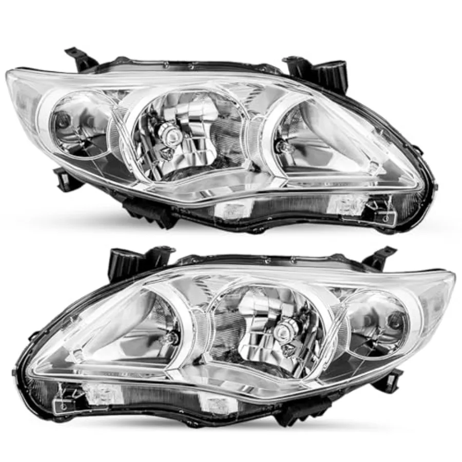 

Фара в сборе для Toyota Corolla 2011-2013, седан, 4-дверный, хромированный корпус с прозрачными линзами