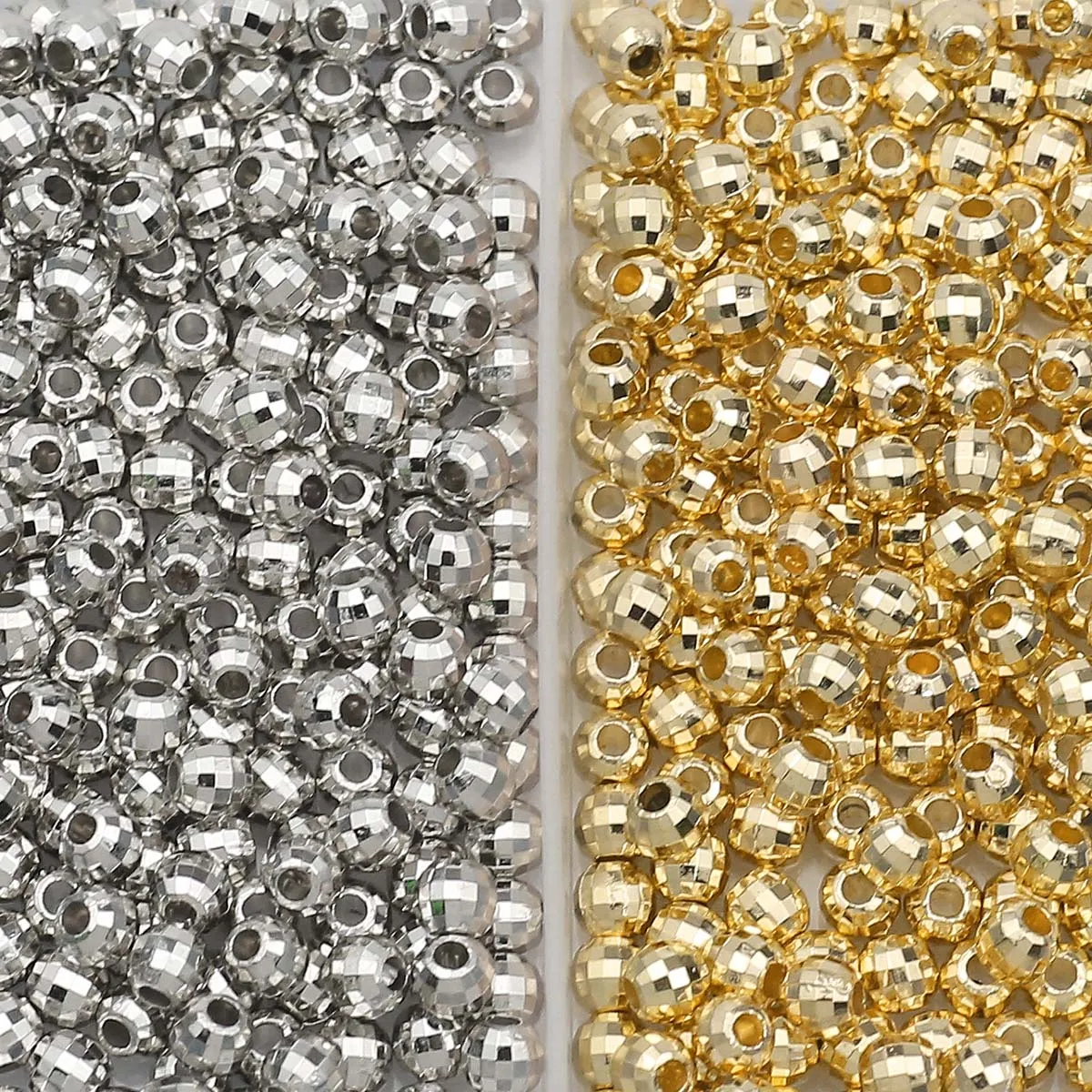 Gold/Silver Color DIY CCB Kit Box 6MM 200PCS Faceted Round Loose Beads Spacer For Jewelry Making Bracelets Accessories Set