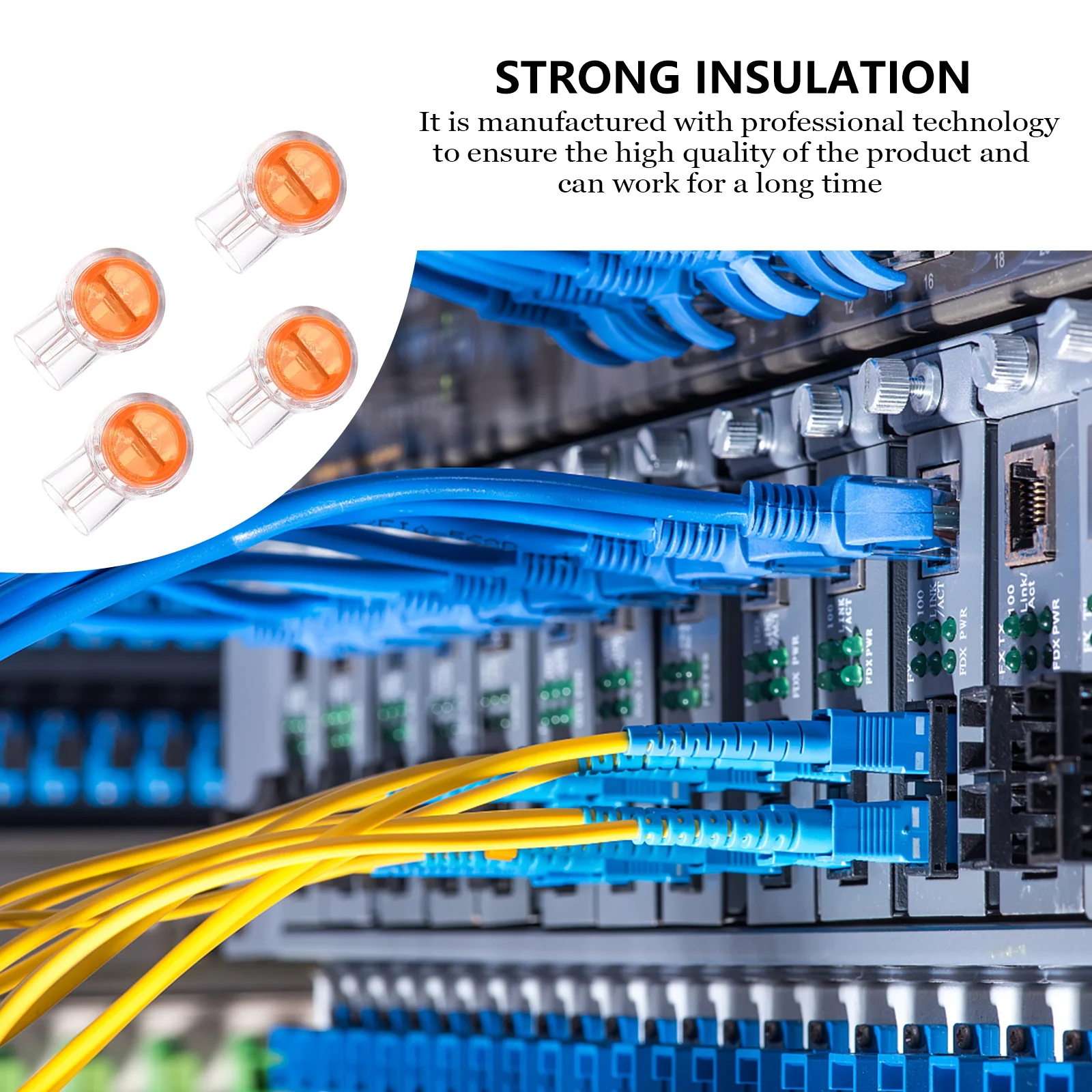 

200Pcs Wire Terminal Uy Connector Gel Filled Butt Splice Wiring Connector for Telephone Data Network Cable Rj45 Ethernet