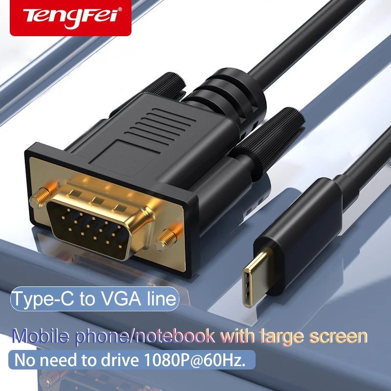 USB C to VGA adapter usb type c cable to vga for Apple macbook air macbook pro input usb-c cable to vga out up to 1080P