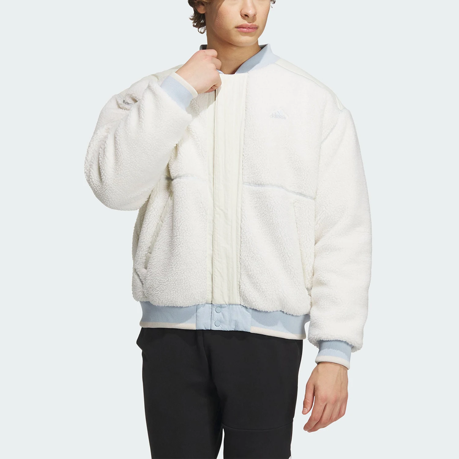 

Adidas Genuine Sherpa Men's Stand Collar Warm Sport Jacket IL8917