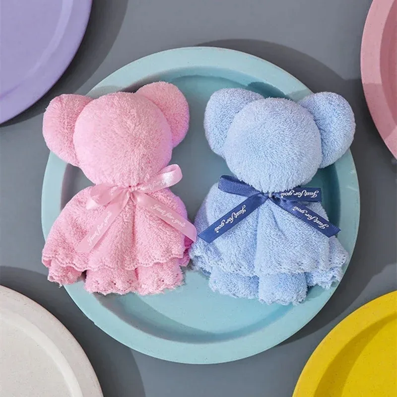 1-10PCS Coral Fleece Towel Bear Shape Christmas Gift Wedding Birthday Party Favor Graduation Event Gift for Family Friends
