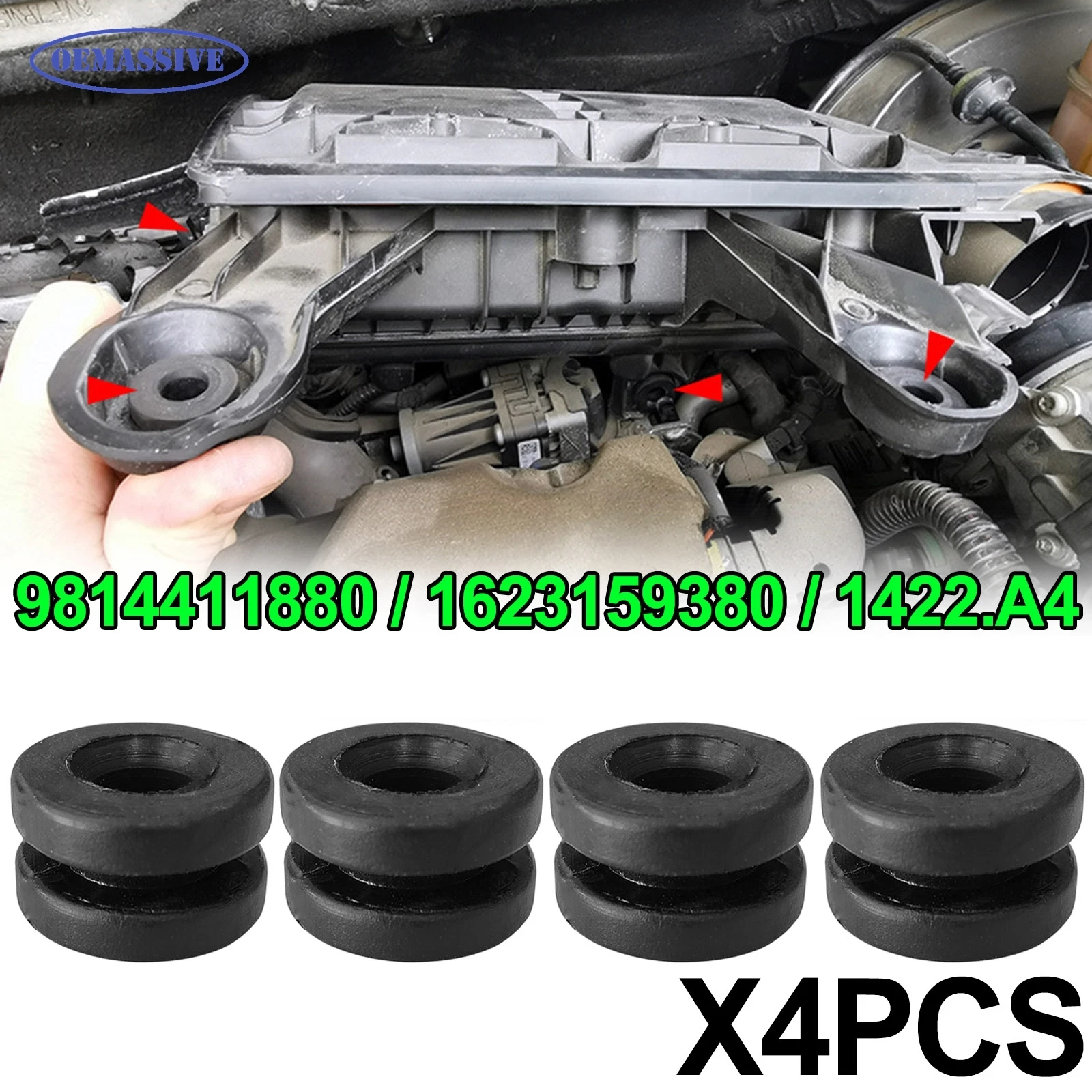 4X For PEUGEOT 208 308 508 2008 3008 5008 Expert Partner Rifter Air Filter Box Housing Mounting Rubber Grommet Buffer 1623159380