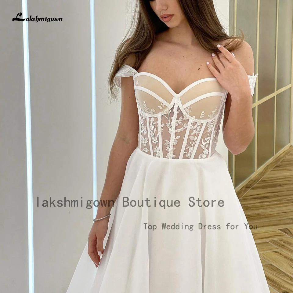 Corset Sexy Vrouwen Trouwjurk Lace Up Back 2022 Sweetheart Robe Mariage Bridal A Line Boho Trouwjurken Snelle Verzending