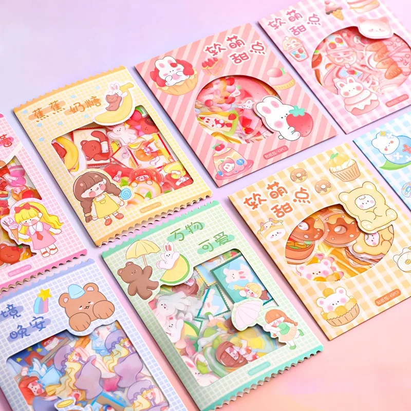 PVC Kawaii Animal Stickers Cute Japanese Travel Adhesive Decorative Album Stickers Scrapbooking Stationery Gift