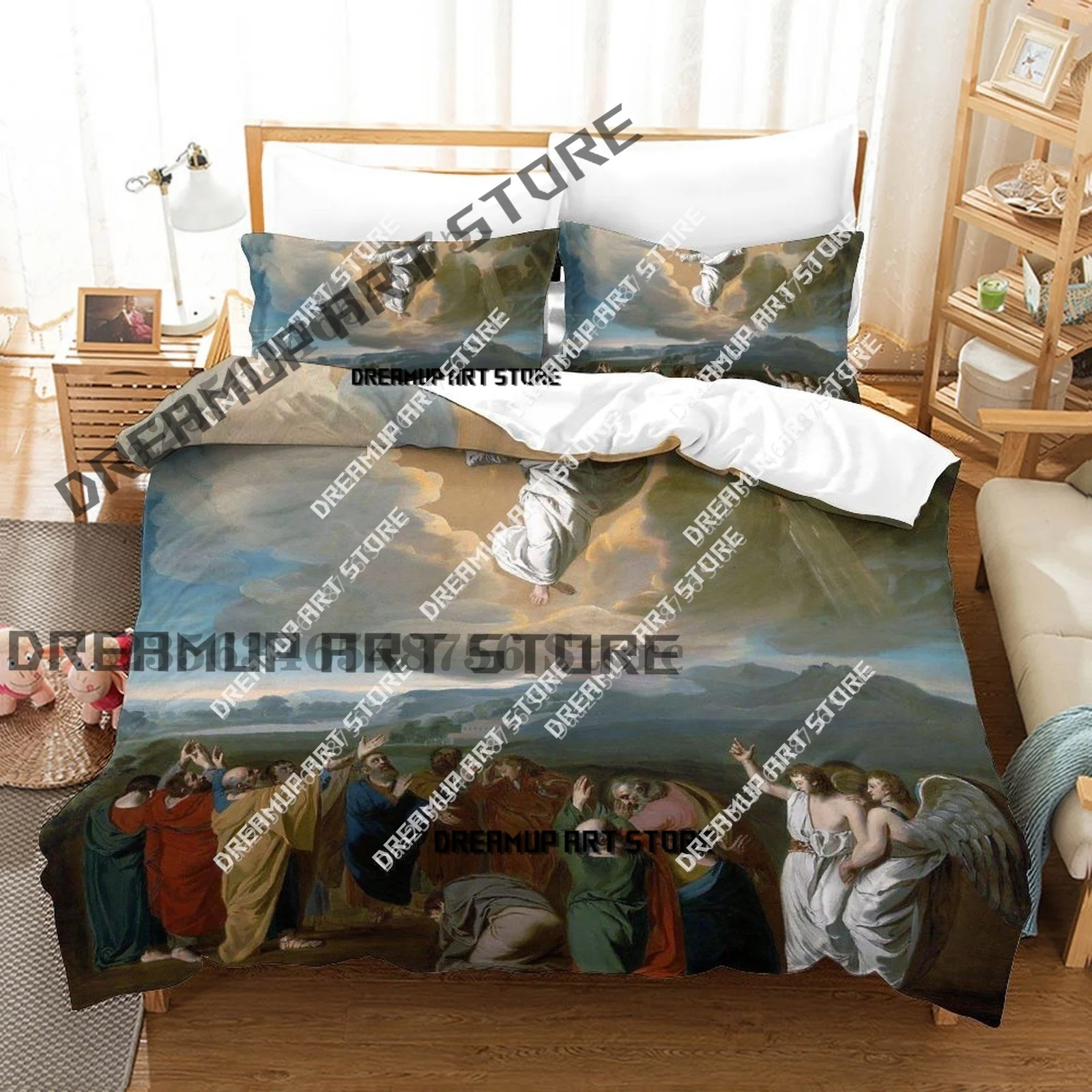 

3D Print Jesus Bedding Set Single Twin Full Queen King Size Bed Set Aldult Kid Bedroom Duvetcover Sets Anime Bed