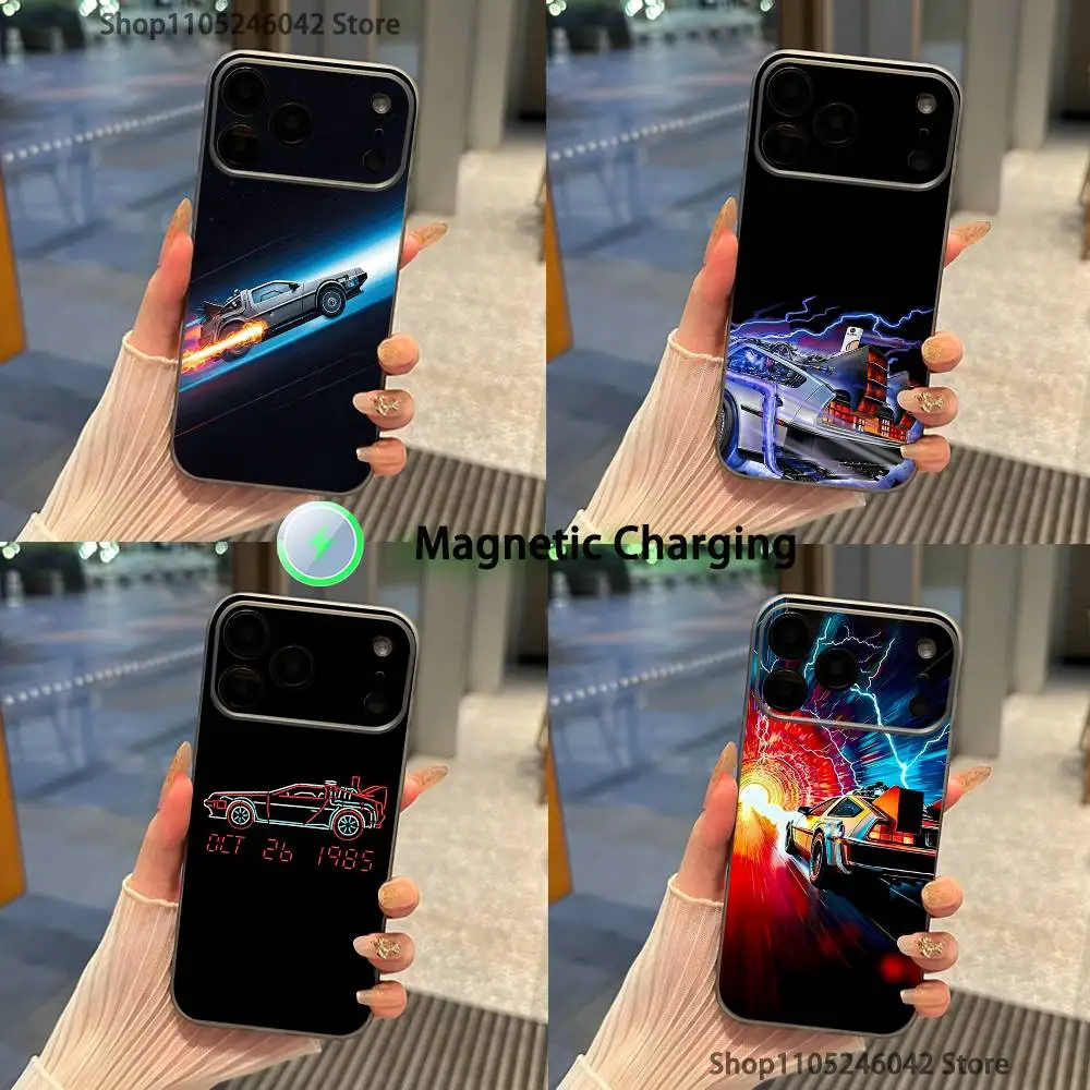 

Movie Back To The F-Futures For iPhone 17,16,15,14,13,12,11,Pro,Max,Plus Magnetic Wireless Charging Transparent gray Phone Case