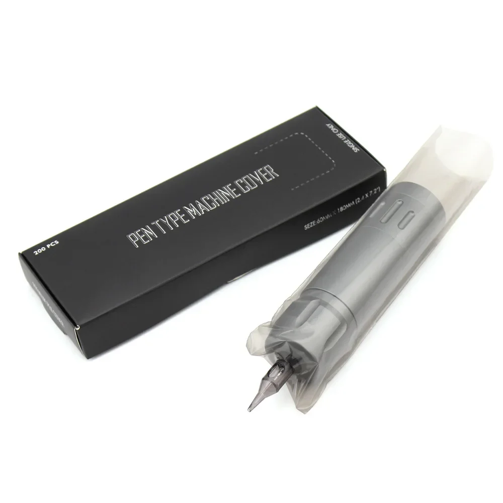 200pcs Plastic Disposable Tattoo Pen Bags Covers Cartridge PMU Tattoo Machine Clip Cord Sleeves Tattoo Supplies Covers