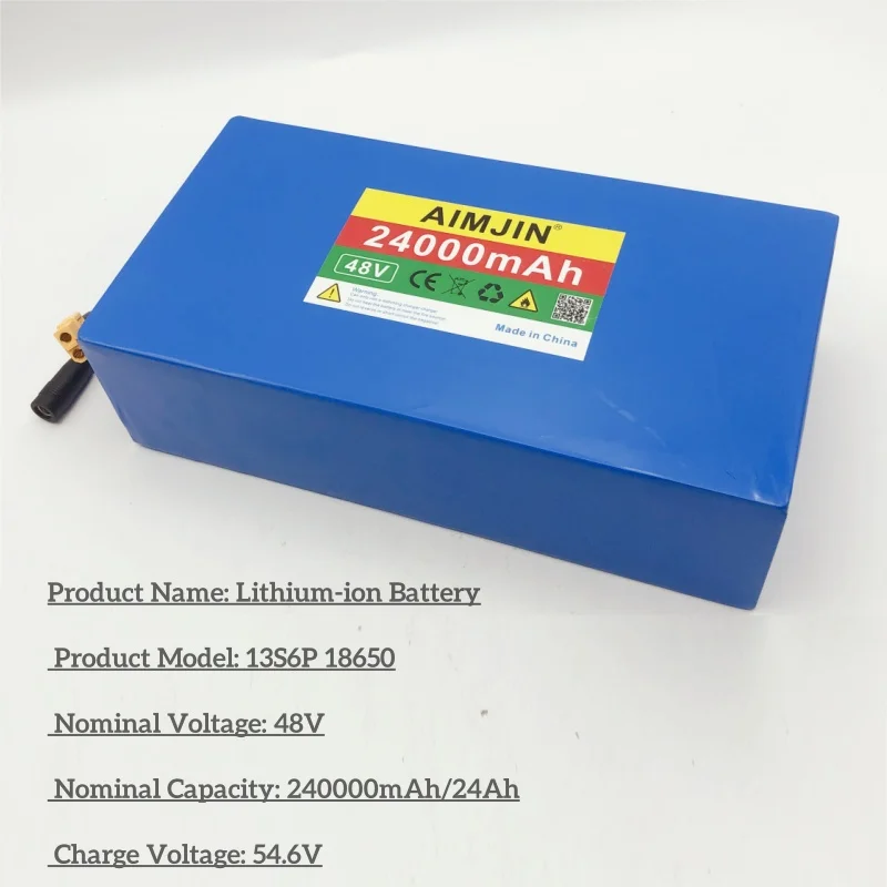13S6P 48 فولت 24 أمبير 18650 بطارية ليثيوم 1000 واط عالية الأداء 54.6 فولت متكاملة 50 أمبير BMS لبطارية احتياطية لأداة الطاقة الخارجية #4