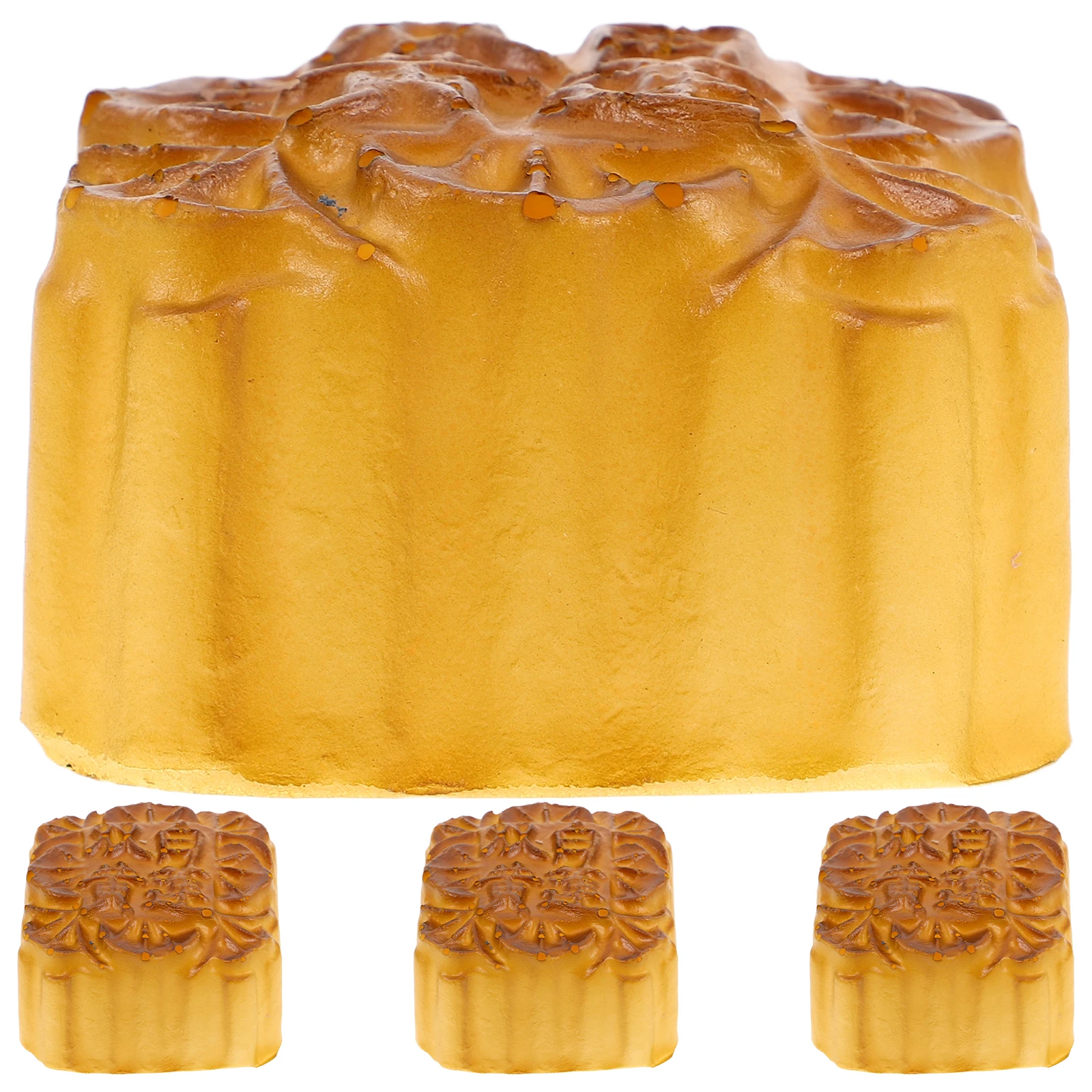 

4 Pcs Realistic Chinese Mooncakes Elastic Pu Dessert Simulation Food Toy Sturdy Craftsmanship Pleasant Aroma Home