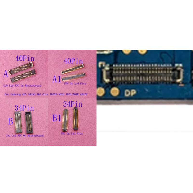 2-10Pcs Usb Charger FPC Connector Plug Lcd Display Jack For Samsung Galaxy A03 Core A035F A02S A025 A04E A042F A032 34 40 Pin