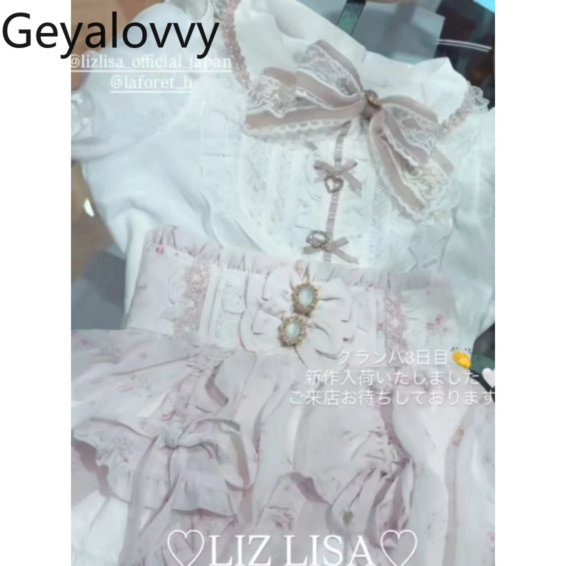 Japanese Style Liz Cute Sweet Girl Retro Print Lace-up Drawstring Short Skirt Summer New Bow Lace High Waist Mini Skirts