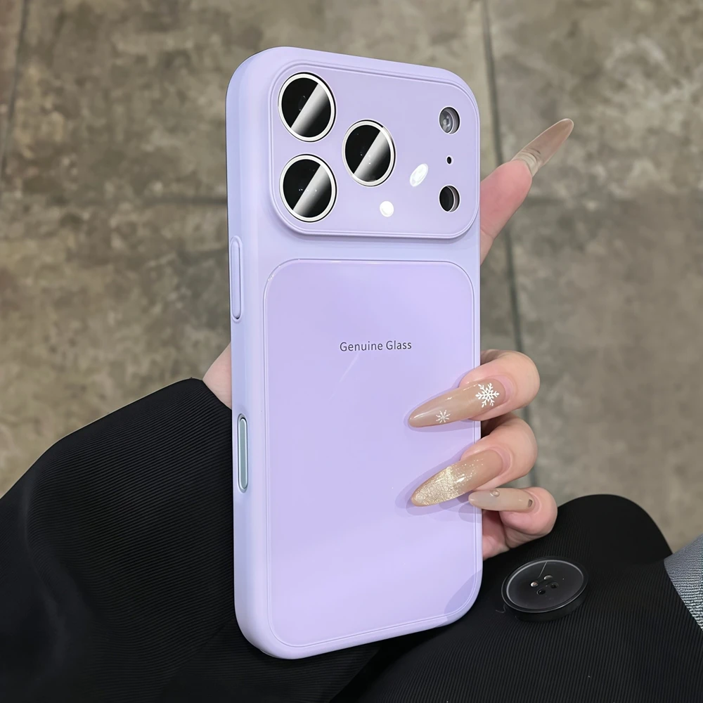 Hochwertige, glänzende und stoßfeste Hartglas-Schutzhülle für iPhone 17, 16, 15, 14, 13, 12, 11 Pro Max Plus in der Farbe Macaron Candy (auch für iPhone Air geeignet)_voghion.com