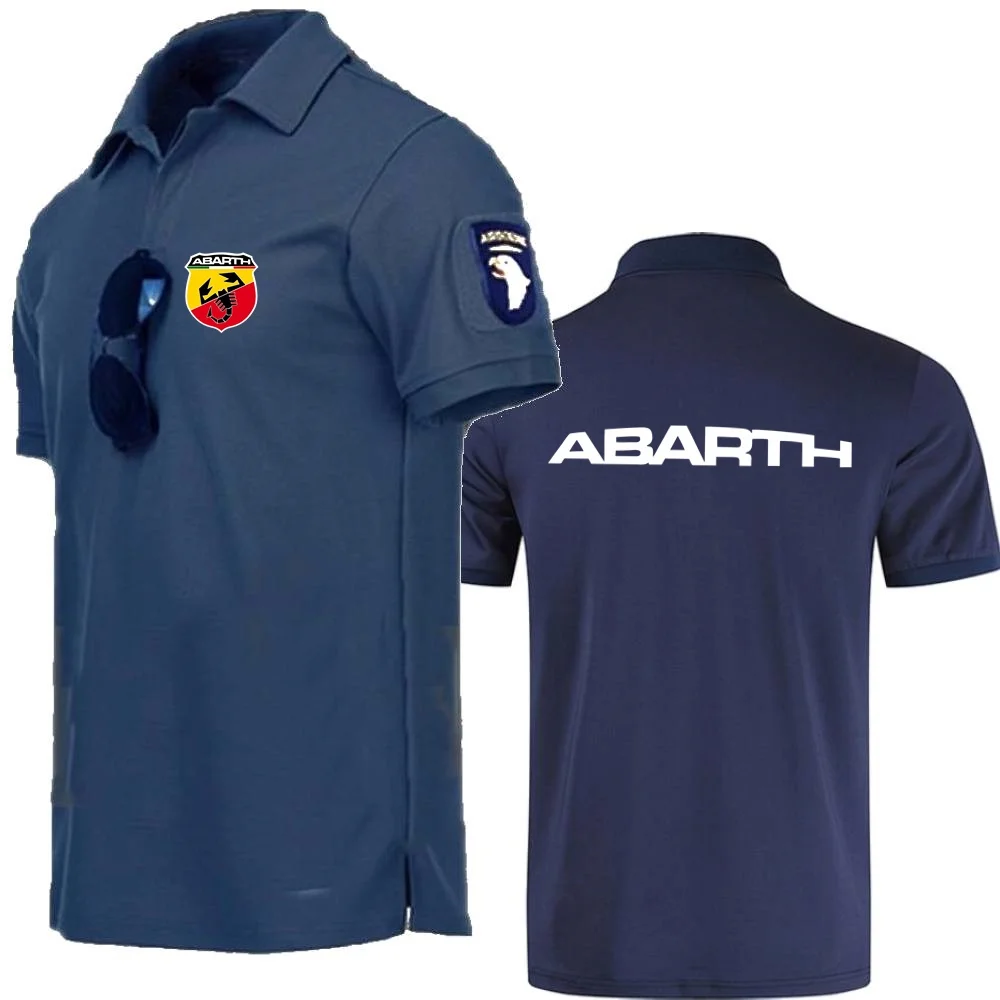 Polo da uomo magliette stile militare Top Tees Abarth Scorpion Logo risvolto Topshirts popolari Tees manica corta Jersey Sportwe