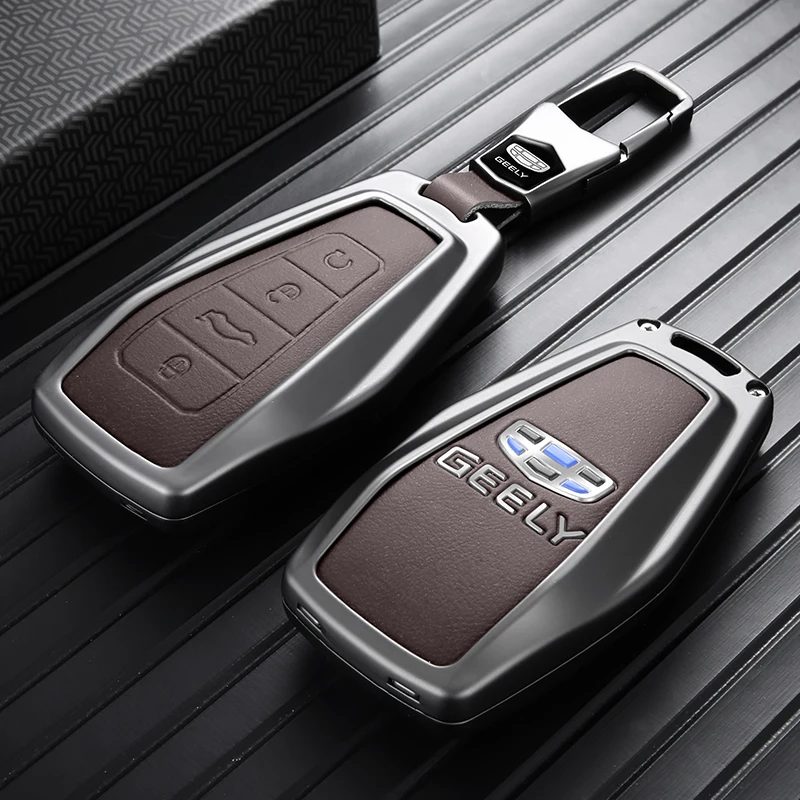 Car Key Cover For Geely Monjaro Okavango Atlas Coolray Emgrand Zinc Alloy Key Fob Protector Drop Proof Dustproof Car Accessories