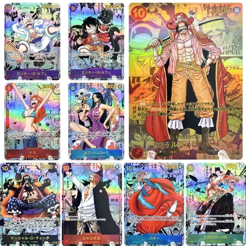 ONE PIECE Monkey D. Ruffy Marshall D Teach Shanks DIY hausgemachte Relief Texture Collection Card Weihnachten Geburtstag Geschenk Spielzeug